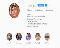 Hunter starts his social media journey from Instagram where he has more than ten thousand followers as of March 2020.